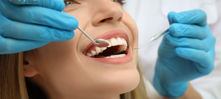 Oral health and dentistry with healthy teeth and dental care symbols